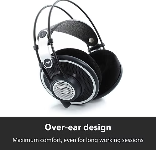 AKG Pro Audio Headphones Over-Ear Open-Back Flat-Wire Reference Studio