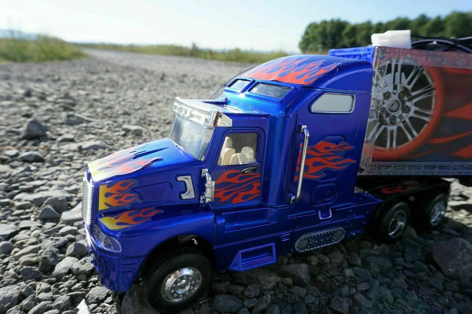 Big Daddy RC Tractor Trailer Lorry | Steering Wheel Remote | Lights & Music | 60cm+