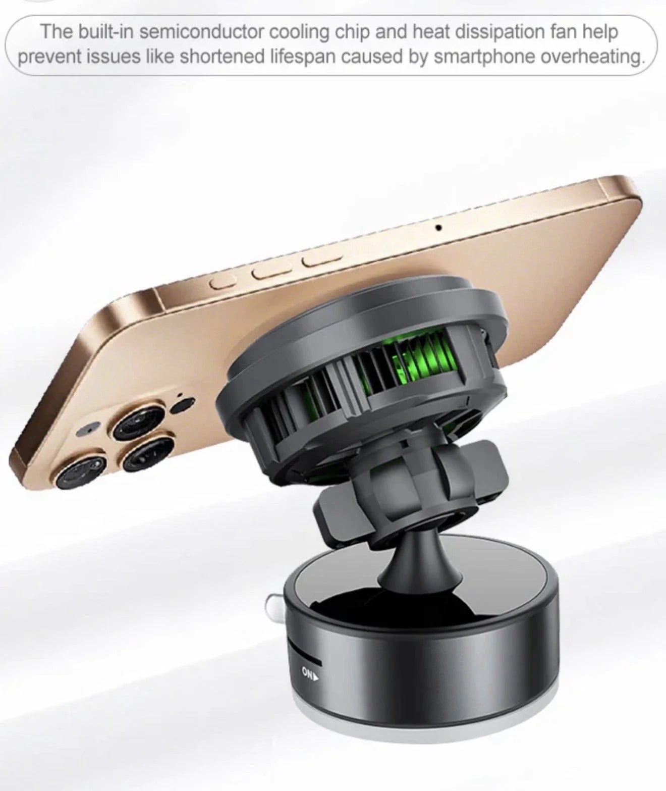 3-in-1 Magnetic Wireless Car Charger | 15W Fast Charging | 360° Rotation | Built-In Cooling Fan